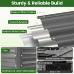 44" Elevated Raised Garden Bed with Drainage Holes, 32" Ergonomic Height Metal Planter - Gray - Image 6