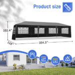 Same Code 52688135 10'x30' Outdoor Party Tent with 8 Removable Sidewalls, Waterproof Canopy Patio Wedding Gazebo Black - Image 10
