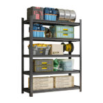 Garage Five Story Shelf, Capable Of Accommodating 2500 LBS, Adjustable Metal Shelf, Black, Requires Assembly, 71.2 "H x 47.24"L x 23.62 "D