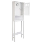 Double Door Fork Toilet Cabinet White - Image 2