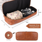 Canvas Weekender Bag, Overnight Travel Carry On Duffel with Shoe Pouch and Toiletry Bag - Image 5