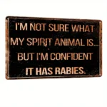 CIFbuy Vintage Funny Metal Aluminum Sign I'm Not Sure What My Spirit Animal Is But It's Crazy Decor for Home Garage Cafe Bar Club Restaurant Man Cave Eid Al-Adha Mubarak 8x12 Inches (TikTok, temu pick-up service)