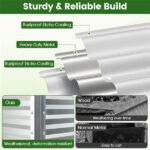 44" Elevated Raised Garden Bed with Drainage Holes, 32" Ergonomic Height Metal Planter - Silver - Image 4