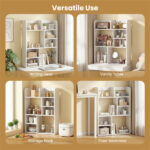 23.5×9×31.5 Inch Vertical Desktop Storage Shelf Sturdy MDF Desk Hutch for Books Decor - Image 9