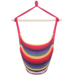 Distinctive Cotton Canvas Hanging Rope Chair with Pillows Rainbow - Image 3