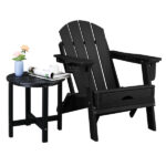 46*46*46cm Single Layer Round HDPE Side Table Black - Image 10