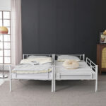 Same Code 71558202 Twin Over Twin Convertible Bunk Bed with 2 Storage Drawers, Metal Bunk Bed Can be Divided Into Two Daybeds, White - Image 12