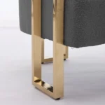 TS Modern decorative chair, living room side chair with gold metal legs, no wheels, suitable for dressing area, reception room, office,Teddy fleece upholstered metal foot sofas 2PCS Grey - Image 6