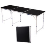 6ft Aluminum Alloy Folding Table black