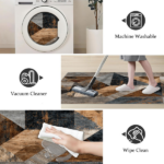 Three-piece kitchen rug set, non-slip and washable, abstract pattern kitchen hallway rug, soft and comfortable, suitable for sinks, floors, entrances, hallways and bathrooms. - Image 4