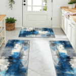 Three-piece kitchen rug set, non-slip and washable, abstract pattern kitchen hallway rug, soft and comfortable, suitable for sinks, floors, entrances, hallways and bathrooms. - Image 10