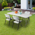 6' Folding Table Portable Plastic Indoor Outdoor Picnic Party Dining Camping Tables - Image 113