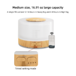 500ml Aromatherapy Essential Oil Diffuser Set with 6 Therapeutic Oils, 7 Color Changing LED Lights, Ultrasonic Cool Mist, Auto Shut-Off, Quiet Operation Perfect for Home, Bedroom, Yoga - Image 4