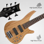 Do Not Sell on Amazon 44 Inch GIB 5 String H-H Pickup Laurel Wood Fingerboard Electric Bass Guitar with Bag and other Accessories Burlywood - Image 3