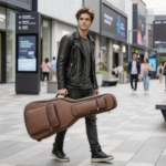 600D Extra-Thick Oxford Cloth Acoustic Guitar Bag with 10mm Sponge Padding — Brown (Fits 41/40-inch Guitars) - Image 10