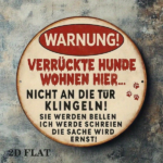 CIFbuy 1pc Vintage German Warning Dog Sign, Crazy Dog Lives Here Metal Plaque, 8-Inch Round Aluminum Paw Print Alert Sign For Garage Ya TikTok, TikTok, ue, Self-pickup Logiopics - Image 4