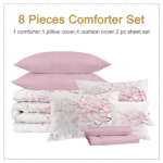 8pcs Halloween Comforter Set, Witch Pattern Bed In A Bag Bedding With Comforter Sheet Sham - 1 Comforter, 2 Pillow Shams, 1 Flat Sheet, 1 Fitted Sheet, 1 Cushion Cover, 2 Pillowcases All season temu can only be self-picked up - Image 6