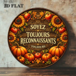 CIFbuy 1pc 8x8in Autumn Harvest 2D Flat Round Sign, "" Harvest 2D Flat Round Sign, Flat Round Sign, Vintage Thanksgiving Pumpkin Sunflower Plaque TikTok, , temu Self-pickup Logiaqics - Image 4