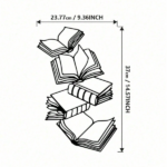 CIFbuy Vintage Stacked Books Metal Wall Art Rustic Industrial Decor Living Room Office Sculpture Christmas Halloween Gift (TikTok, temu pick-up service) - Image 3