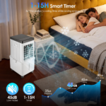 3 IN 1 Portable Air Conditioners, Swamp Cooler with Detachable Water Tank, 4 Ice Packs, 15H Timer, 75° Oscillation, Remote, 3 Speeds, Evaporative Cooler for Bedroom, Office - Image 3