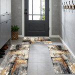 Three-piece kitchen rug set, non-slip and washable, abstract pattern kitchen hallway rug, soft and comfortable, suitable for sinks, floors, entrances, hallways and bathrooms. - Image 11