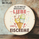 CIFbuy 1pc 8x8 Inch Round French Aluminum Sign, Vintage Love And Ice Cream Decorative Plaque, Dessert House Wall Art For Kitchen Cafe R TikTok, TikTok, Self-pickup Logiopics - Image 5