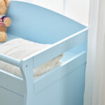 Blue painted finish, MDF, three drawers, 90.5*58*92cm, children's wooden bed with safety belt and changing table for babies - Image 23