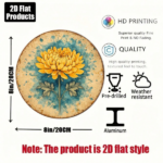 CIFbuy 1pc 8x8in Vintage Chrysanthemum Round Sign, "" 8x8in Vintage Chrysanthemum Round Sign, Chrysanthemum Round Sign, 2D Flat Autumn Floral Plaque TikTok, Temu Self-pickup Logiaqics - Image 8