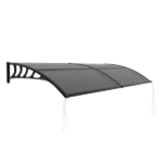 Awning for Door Entrance with Drainage Sink, 40x80 Inch Window Canopy Exterior, UV Rain Snow Protection for House Porch Patio Deck, Black Bracket & Brown Board - Image 2