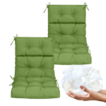 High Back Chair Cushions Set of 2, Waterproof Outdoor Rocking Chair Cushion with Ties, Rocking Chair Cushion for Outdoor Patio, Garden Porch