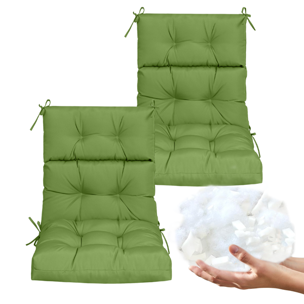 a9955e5b-022f-41c3-8706-85c5ef563528.png High Back Chair Cushions Set of 2, Waterproof Outdoor Rocking Chair Cushion with Ties, Rocking Chair Cushion for Outdoor Patio, Garden Porch - Image 1