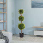 2pcs green 115cm three-ball boxwood PVC artificial tree - Image 5