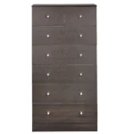 6-Tier 7-Drawer Cabinet with Matte Gold Handles Particleboard Melamine-Coated Storage Cabinet 25.98*15.75*51.57in Brown - Image 2