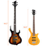 Do Not Sell on Amazon GW101 36in Small Scale Electric Bass Guitar Suit With Mahogany Body SS Pickups, Guitar Bag, Strap, Cable Transparent Yellow - Image 14