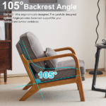 Low Arm Accent Chair - Light Gray Corduroy Upholstered Indoor Lounge Chair, Compact Single Seater with Sturdy Frame (330LBS Weight Capacity) - Image 2