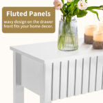 Modern Console Table with 3 Drawers and Open Storage Shelf, Entryway Table Narrow Long Sofa Table Hallway Foyer Table Behind Couch Table, White - Image 8