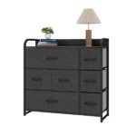 7-Drawer Black-Gray Fabric Dresser withe Steel Frame for , Living Room and Study Room (Shipment from Walmart) - Image 3