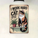 CIFbuy Cat Lover Gift 2D Flat Wooden Sign, I" Work Hard So My Cat Can Live Better, Tiger Stripe Cat Pattern Decorative Plaque, Tiger Stripe Cat Pattern Decorative Plaque, Waterproo Sign, I Work HaikTok, Sign, I Work HaikTok, t Self-pickup Logiopics - Image 3