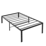 Black Twin Size Simple Basic Platform Metal Bed Frame - 18 Inch Bed Height - Image 3
