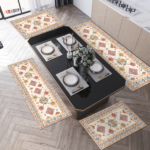 Boho Kitchen Rug Sets 4 Piece with Runner Non Slip Kitchen Rugs and Mats Washable Kitchen Mats for Floor Thick Kitchen Floor Mat Carpet Runner Rugs for Hallway Laundry Holiday Decor - Image 8