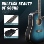 Don’t sell on Amazon KMA101 41-inch basswood top matte binding folk guitar, equipped with 10W amplifier, gig bag, tuner and other accessories, blue rubbed - Image 5