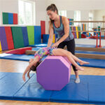 Octagon Tumbling Mat, Gymnastics Training Mat for Backbends Somersaults, Pink & Purple Artificial Leather Foam Mat - Image 4