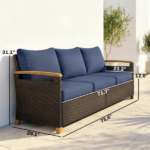 Rattan Wicker Sofa - Image 4