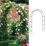 7'8" H x 4'5" W Metal Garden Arch Trellis,Adjustable Arbor Trellis for Garden Climbing Plants Support - Image 3
