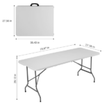 6FT Folding Picnic Table for Outdoor, Portable Fold-in-Half Plastic Dining Picnic Party Table with Carrying Handle(Shipment from Walmart) - Image 2