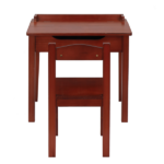 Flip Top Kids Table and Chair Set, Wood Activity Table Set with Storage Space for Arts Crafts, Dark Coffee - Image 2