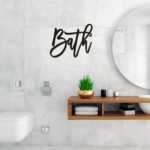 CIFbuy Modern Farmhouse Design Bath Sign: Bath Metal Word Wall Decor for Powder Rooms and Bathrooms. This Wall Sculpture Brings an Elegant and Timeless Appea(TikTok/temu self-pickup orders) - Image 3
