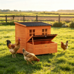 39" Wooden Chicken House, Chicken Coop with Nesting Box, Pull-Out Tray, Waterproof Roof for 2-4 Chickens Rabbits - Image 5