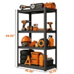 Heavy Duty Adjustable Metal Storage Shelving Unit, 1600 LBS Load Capacity Garage & Kitchen Utility Rack with Adjustable Shelves - Image 8