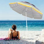 6.5ft Portable Beach Umbrella (Colorful) - UPF50+ Sun Protection (Silver-Coated Polyester), 3-Section Easy Setup (No Tools) - Image 3